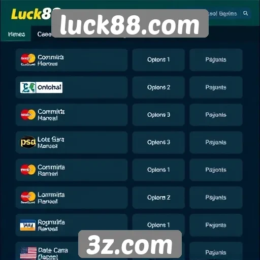Opções de pagamento disponíveis no luck88.com
