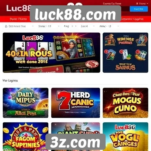 Jogos populares disponíveis em luck88.com